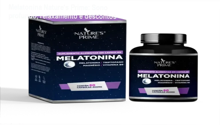 Melatonina Nature's Prime: Sono profundo, relaxamento e descontos 4 Frasco de Melatonina Nature's Prime ao lado de cupom de desconto