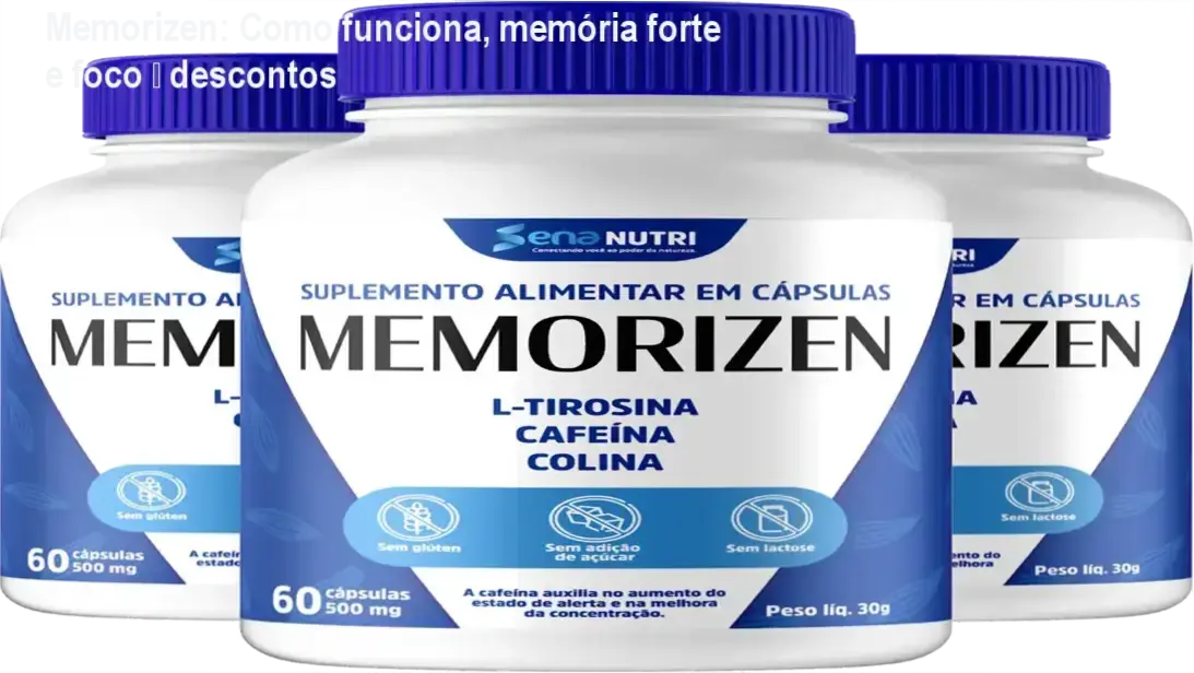 Memorizen: Como funciona, memória forte e foco – descontos 1 Frasco de Memorizen com destaque para oferta e cupom de desconto