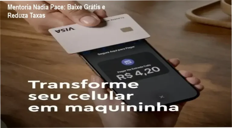 Ilustração da Mentoria Nádia Pace destacando benefícios da InfinitePay como taxas zero e download gratuito