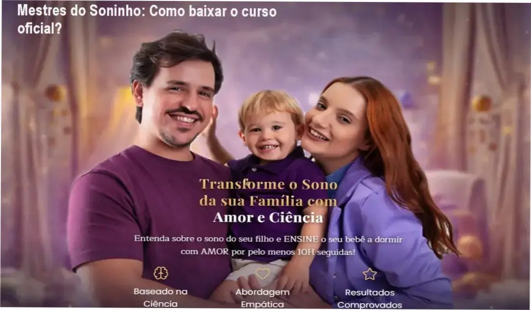 Imagem mostrando a capa do Curso Mestres do Soninho com indicação de download oficial