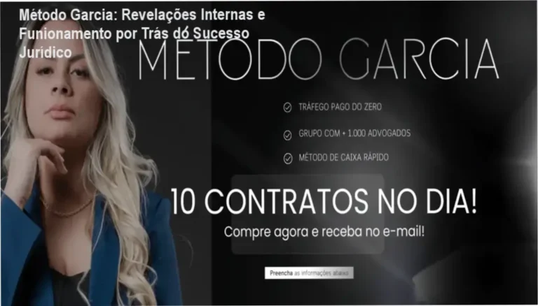 Método Garcia: Revelações Internas e Funionamento por Trás do Sucesso Jurídico 4 Método Garcia e Jéssica Garcia revelando estratégias exclusivas de marketing jurídico com bastidores e visão interna