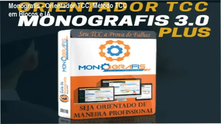 Monografis - Orientador TCC: Método TCC em Blocos e IA 10 Monografis orientador TCC exibindo interface de método em blocos e assistente de IA para escrita e pesquisa acadêmica