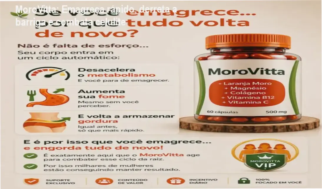 Frasco de MoroVitta com destaque para oferta e cupom