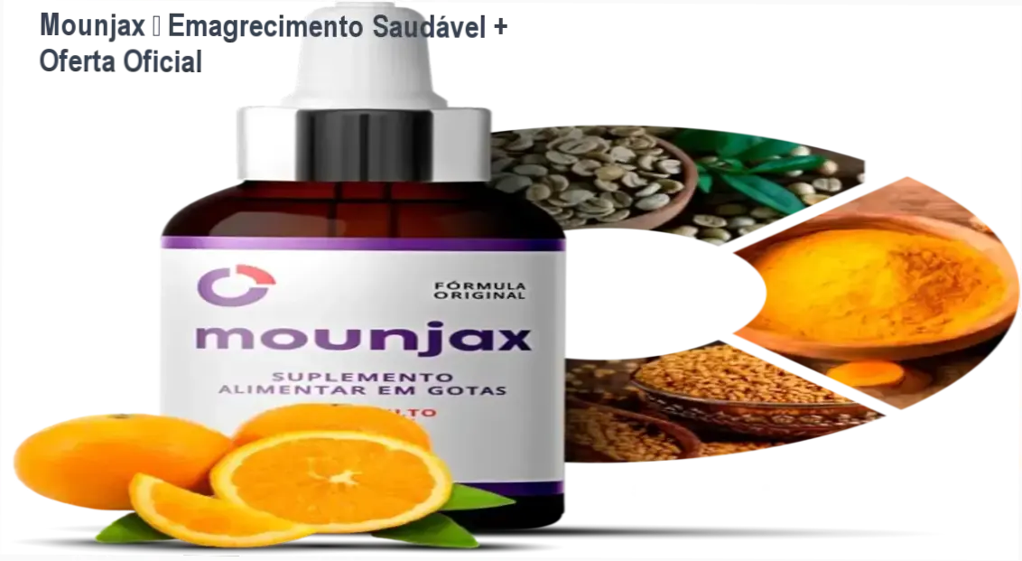 Frasco de Mounjax em destaque com promoção oficial de emagrecimento saudável