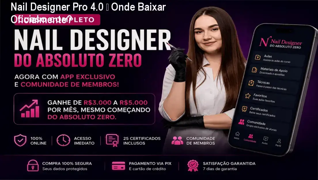 Imagem do painel de download oficial do Nail Designer Pro 4.0