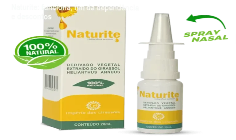 Frasco do Naturite spray nasal com selo de oferta e cupom de desconto