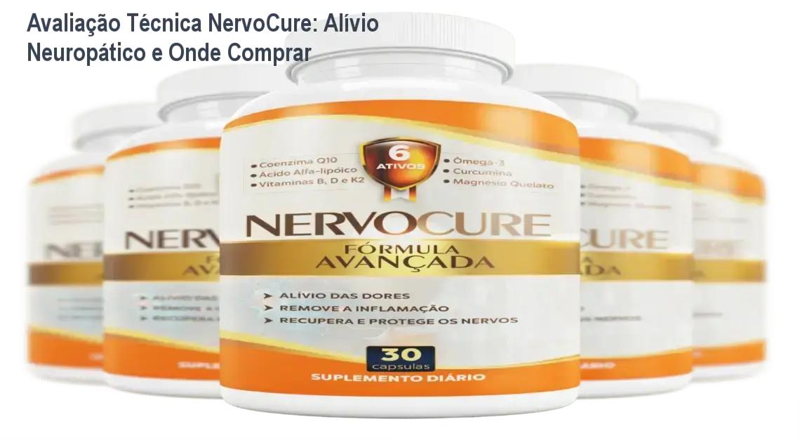 Frasco de NervoCure destacado com promoção e link para compra