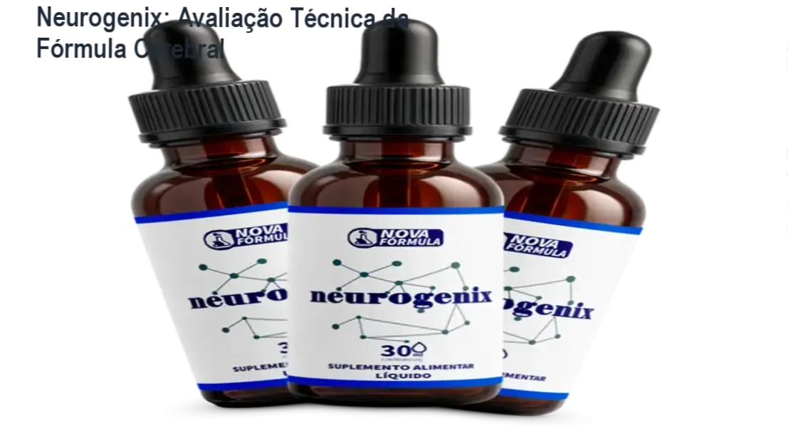 Cápsulas do Neurogenix com rótulo destacando ingredientes naturais como Bacopa Monnieri