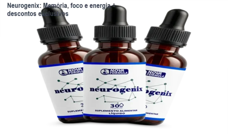 Frasco de Neurogenix em destaque com selo de desconto