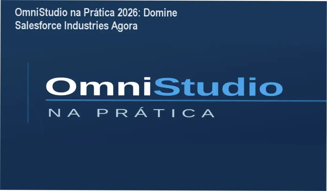 Banner promocional do curso OmniStudio na Prática 2026 com destaque para acesso vitalício e suporte direto da especialista