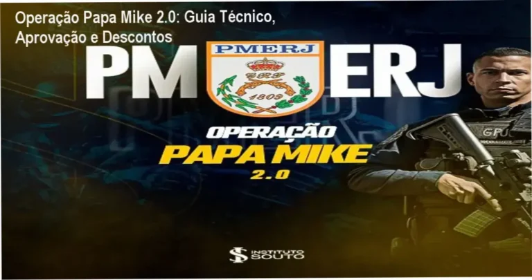 Imagem do curso Operação Papa Mike 2.0 exibindo plano de estudos e oferta de cupom
