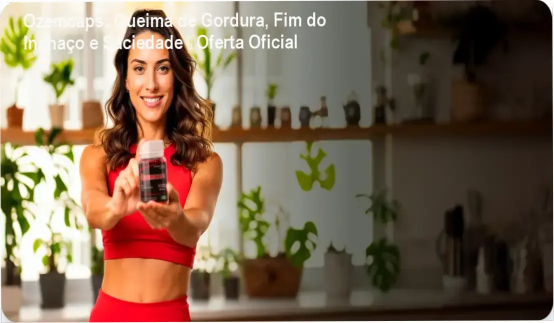 Frasco de Ozemcaps com destaque para a promoção e onde comprar oficialmente