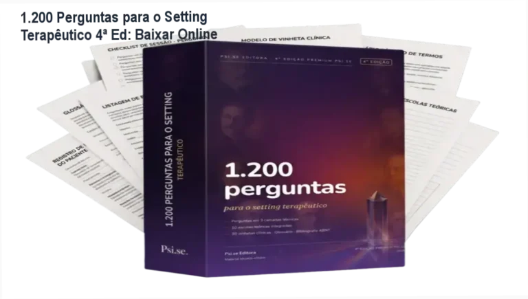 Profissionais em consultório usando manual clínico 1.200 perguntas durante sessão terapêutica