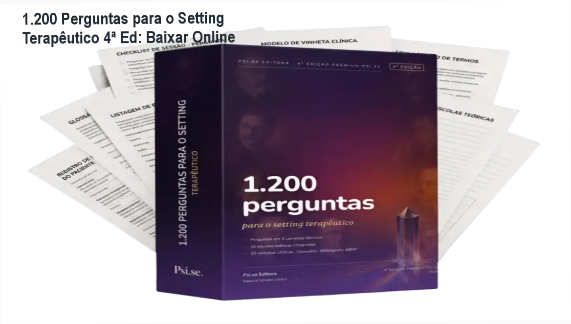 Profissionais em consultório usando manual clínico 1.200 perguntas durante sessão terapêutica