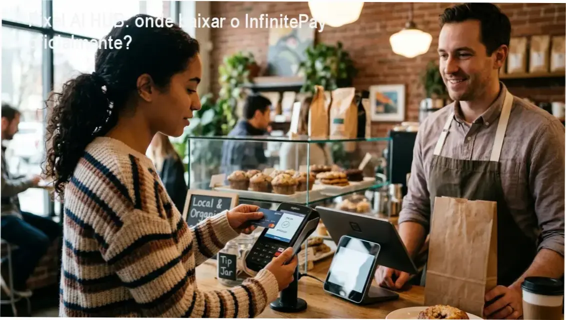 Tela do aplicativo InfinitePay aberto no celular, mostrando a página de download oficial