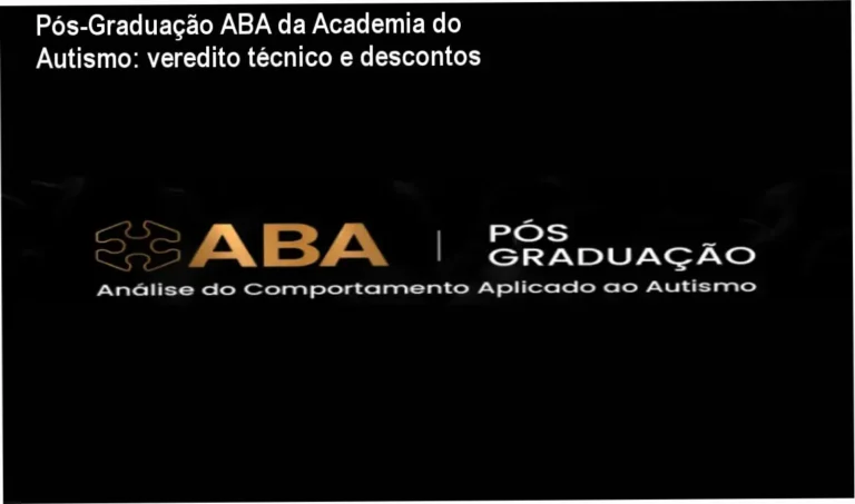 Imagem promocional da Pós-Graduação em ABA da Academia do Autismo com destaque para descontos e cupom