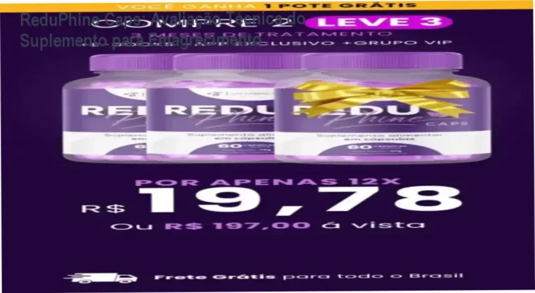ReduPhine Caps: Avaliação Técnica do Suplemento para Emagrecimento 4 Garrafa de ReduPhine Caps com recomendações de uso em mãos