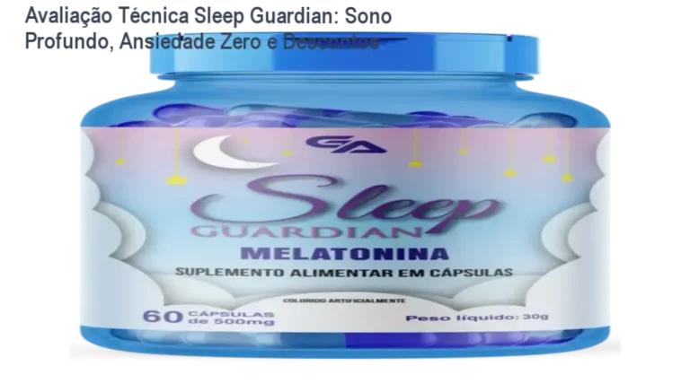 Frasco de Sleep Guardian ao lado de cupom de desconto, simbolizando melhora do sono