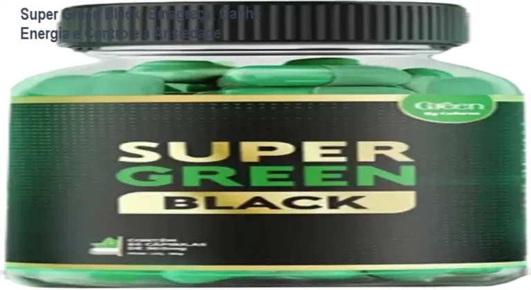 Frasco de Super Green Black com destaque para efeito de queima de gordura e energia