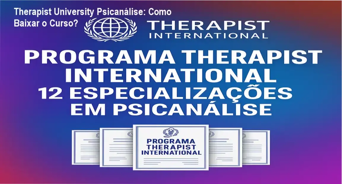 Imagem ilustrando o download oficial do curso Therapist University Psicanálise