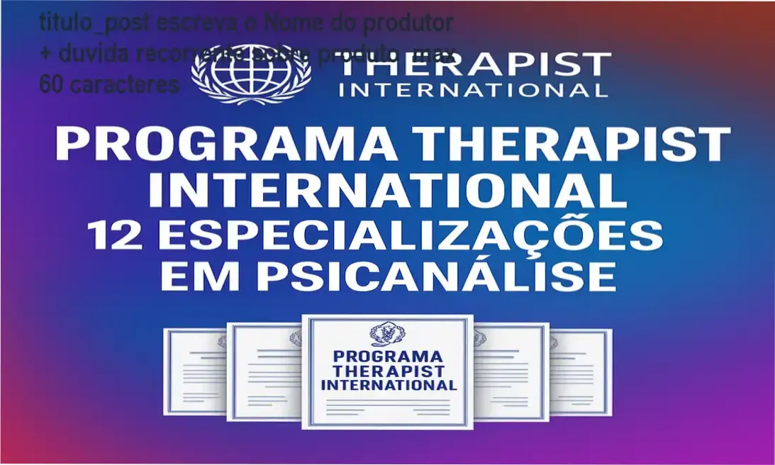 Imagem ilustrando o pacote de 12 certificações da Therapist University em Psicanálise