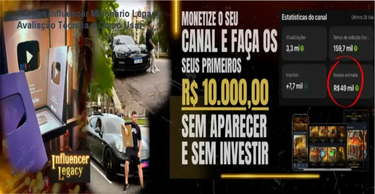 Tio San Influencer Milionário Legacy: Avaliação Técnica e Como Usar 9 Tela do curso Tio San Influencer Milionário Legacy mostrando módulos de estratégia para YouTube
