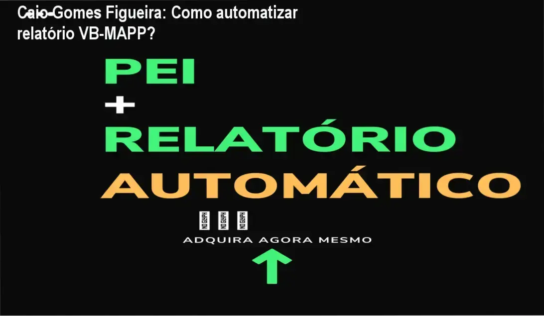 Caio Gomes Figueira: Como automatizar relatório VB-MAPP? 1 VB-MAPP + PEI + Relatório automático de Caio Gomes Figueira por dentro da planilha Excel