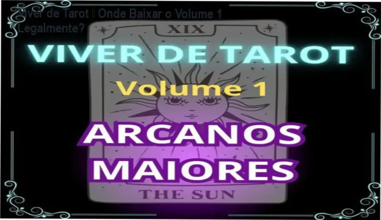 Capa do curso Viver de Tarot – Volume 1: Arcanos Maiores com destaque para o botão de download oficial
