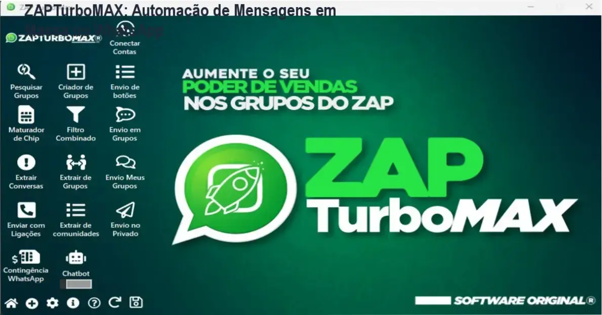 Imagem mostrando o ZAPTurboMAX com ofertas e cupons para automação de WhatsApp