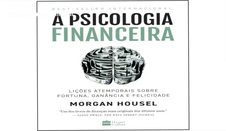 Livro A Psicologia Financeira de Morgan Housel destacando a relação entre comportamento e dinheiro