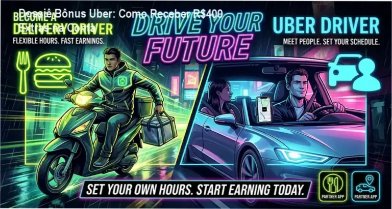 Dossiê Bônus Uber: Como Receber R$400 Extras na Conta 1 Bônus Uber Entrega e Driver Motorista mostrando bastidores e funcionamento do app
