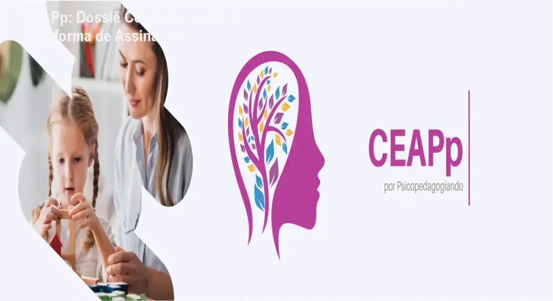 CEAPp: Dossiê Completo sobre a Plataforma de Assinatura 1 Interface da plataforma CEAPp exibindo conteúdos de psicopedagogia e neuropsicopedagogia