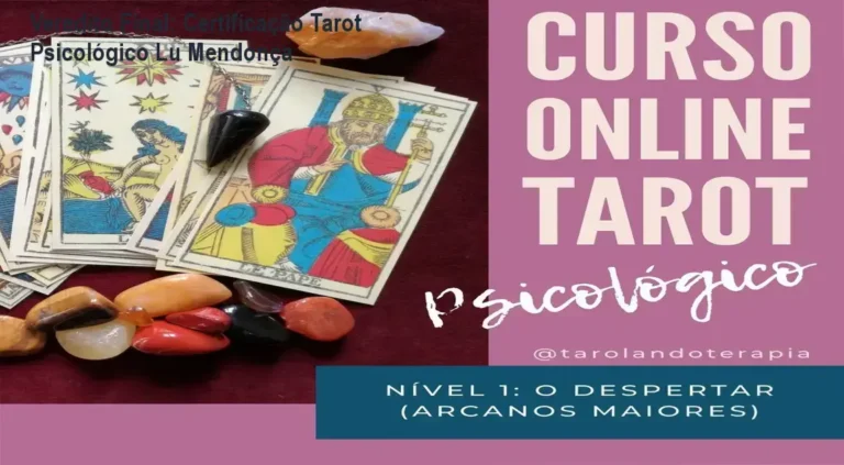 Veredito Final: Certificação Tarot Psicológico Lu Mendonça 3 Representação de leitura de Tarot terapêutico com foco em arquétipos e psicologia analítica