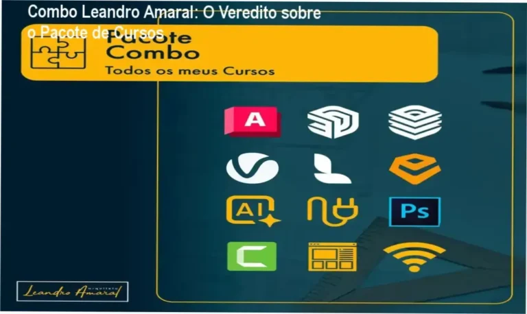 Interface do portal de cursos do Arquiteto Leandro Amaral com acesso aos 12 módulos e templates
