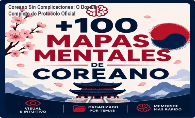 Visualização interna do e-book Coreano Sin Complicaciones do Protocolo Oficial exibindo mapas mentais