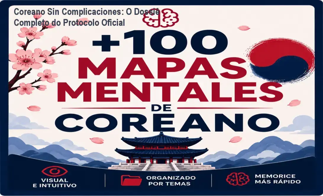 Visualização interna do e-book Coreano Sin Complicaciones do Protocolo Oficial exibindo mapas mentais
