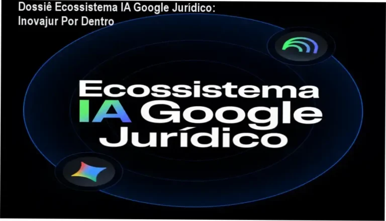 Dossiê Ecossistema IA Google Jurídico: Inovajur Por Dentro 1 Interface do Curso Ecossistema IA Google Jurídico da Inovajur mostrando ferramentas Gemini e NotebookLM