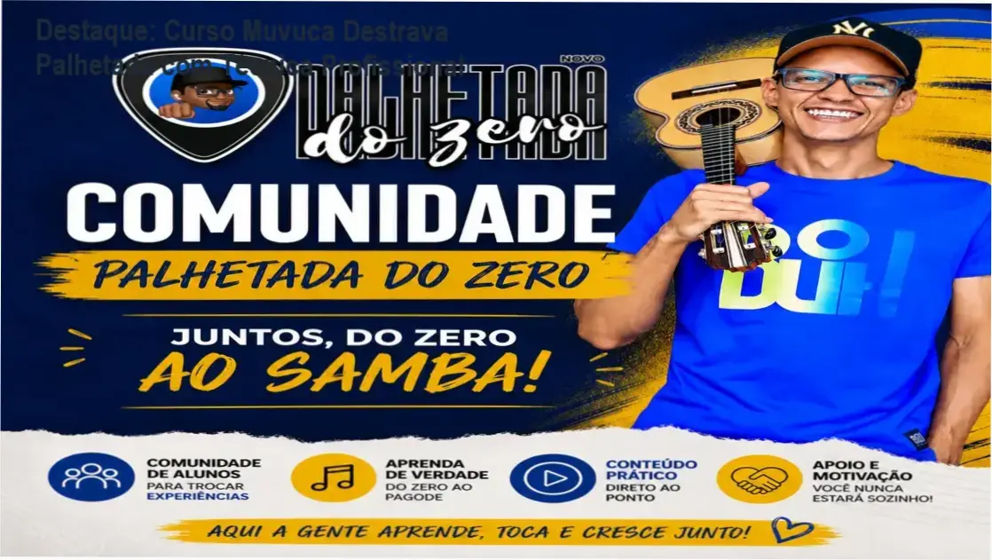 Curso Palhetada do Zero de Anderson Muvuca com foco em técnica profissional e bastidores do ensino