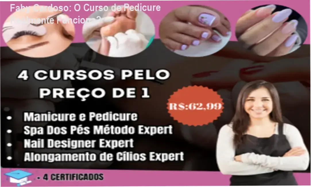 Visão interna da plataforma de aulas da Faby Cardoso com técnicas de pedicure e unhas decoradas