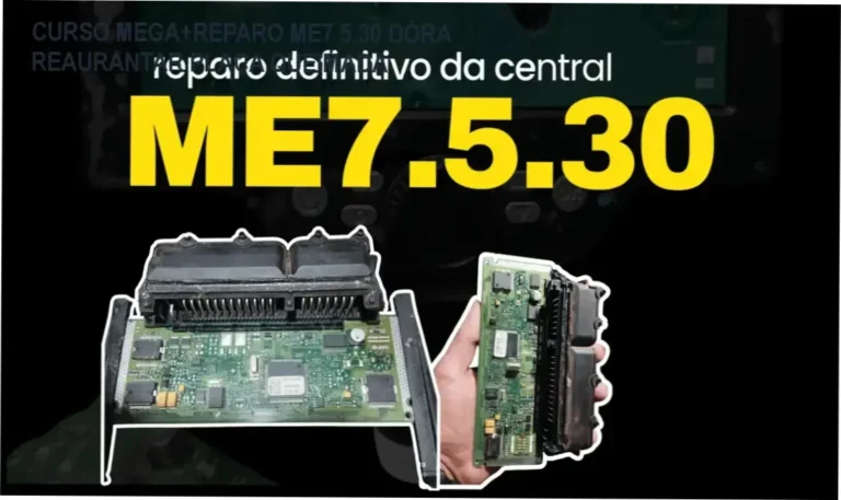 CURSO MEGA+REPARO ME7.5.30 DÓRA REAURANTAR PLACA QUEIMADA 10 Técnica de diagnóstico de bancada para central ME7.5.30 autêntica