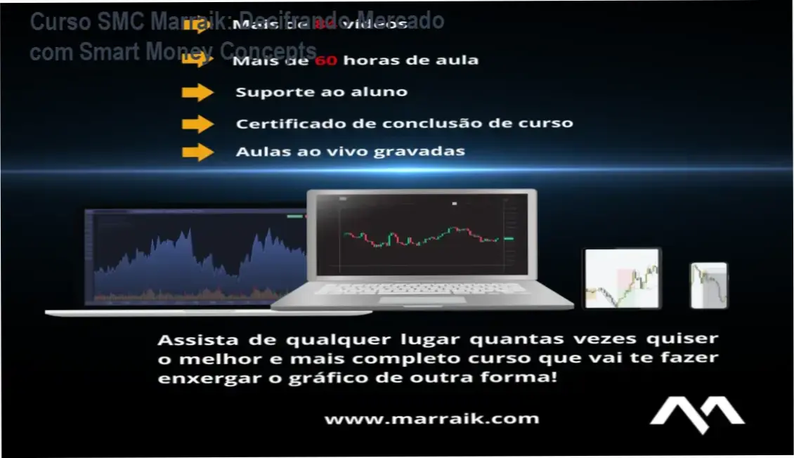 Curso SMC Marraik: Decifrando Mercado com Smart Money Concepts 1 Curso Smart Money Concepts Marraik – análise técnica interna e interface aluno