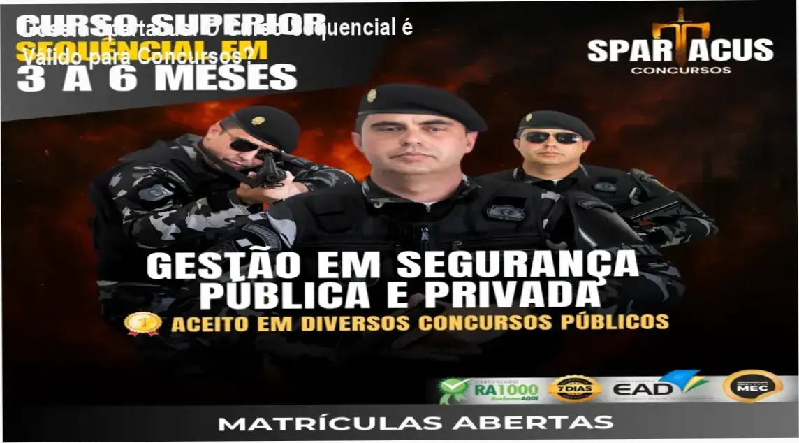 Interface do curso superior sequencial da Spartacus Concursos apresentando a metodologia de avaliação por competências