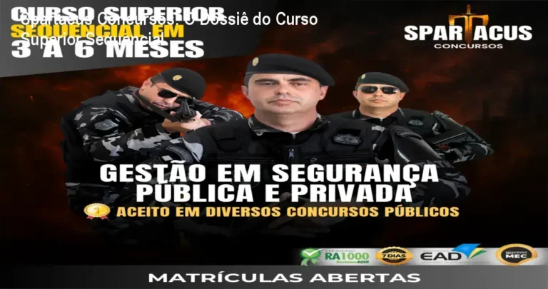 Interface de estudos do Curso Superior Sequencial em Gestão de Segurança Pública e Privada da Spartacus Concursos