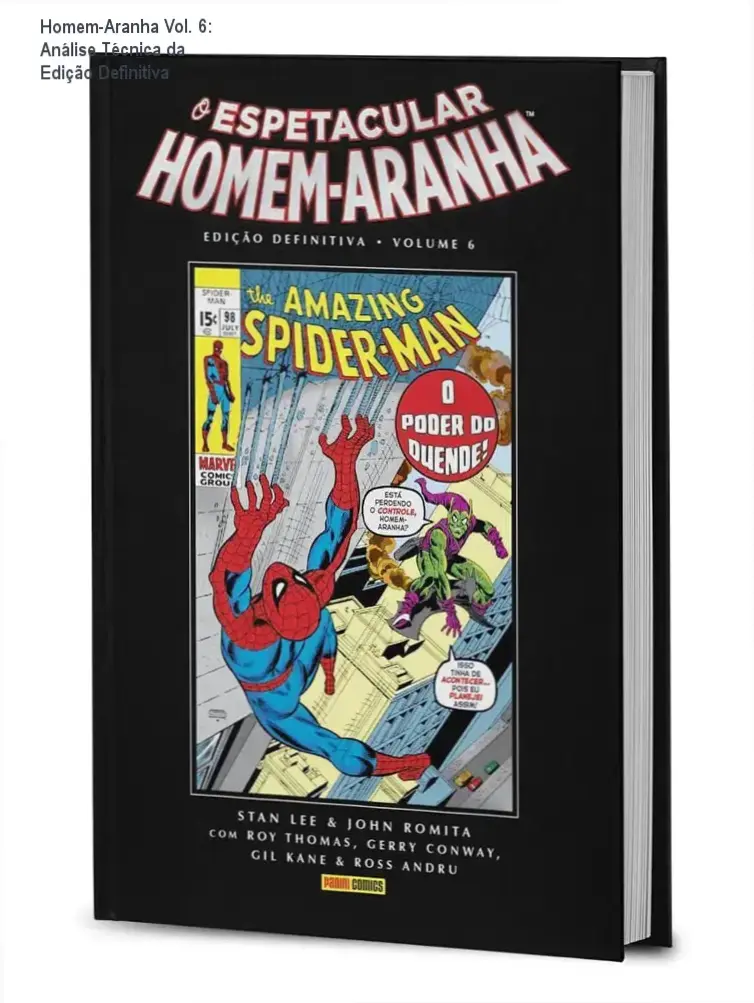 Capa dura do quadrinho O Espetacular Homem-Aranha Volume 6 Edição Definitiva da Panini