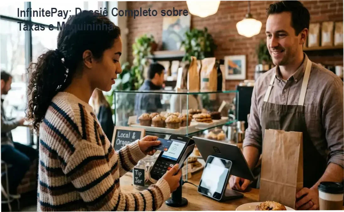 InfinitePay: Dossiê Completo sobre Taxas e Maquininha 1 InfinitePay CloudWalk mostrando funcionamento do InfiniteTap e interface de pagamento