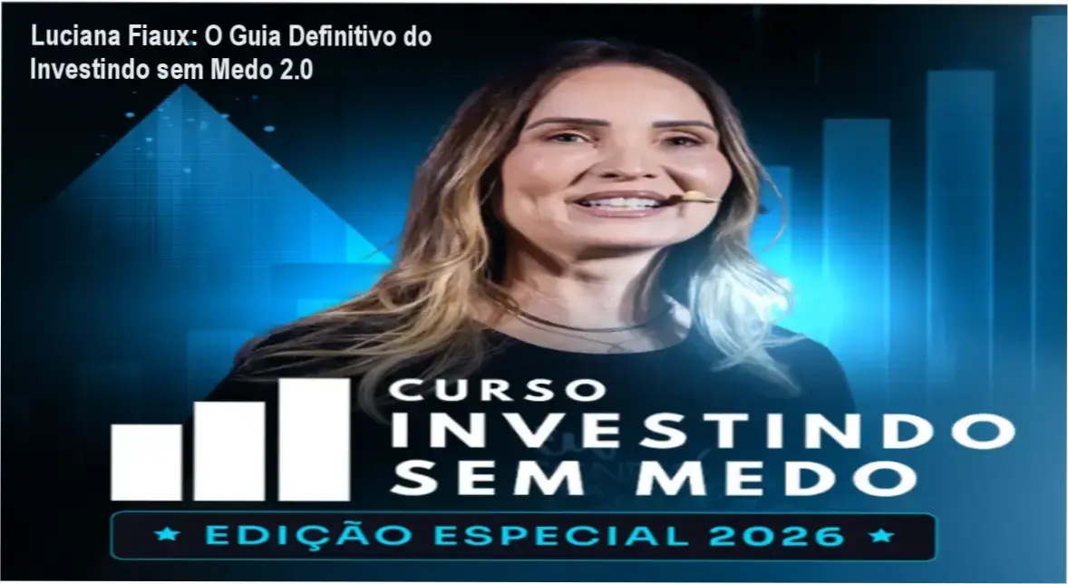 Interface do curso Investindo sem Medo 2.0 de Luciana Fiaux mostrando a plataforma de aulas e simuladores