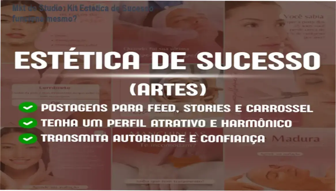 Kit Estética de Sucesso do Mkt do Studio exibindo templates de posts editáveis