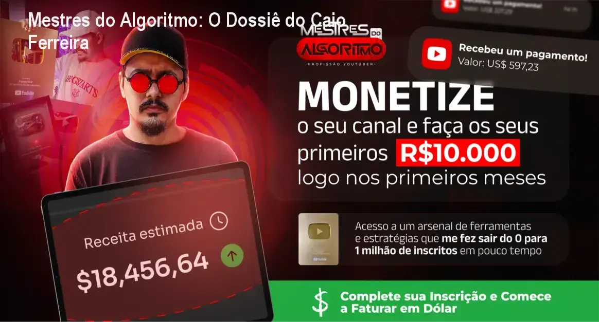 Mestres do Algoritmo: O Dossiê do Caio Ferreira 1 Interface do curso Mestres do Algoritmo de Caio Ferreira mostrando os bastidores da automação de canais dark