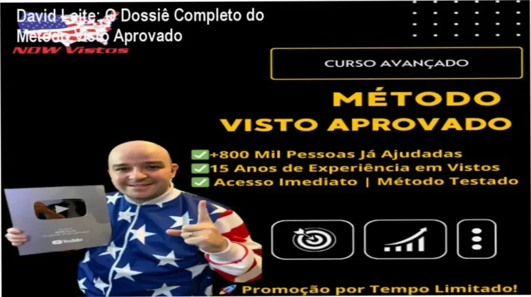 David Leite: O Dossiê Completo do Método Visto Aprovado 1 Método Visto Aprovado de David Leite mostrando os bastidores do treinamento online para visto americano