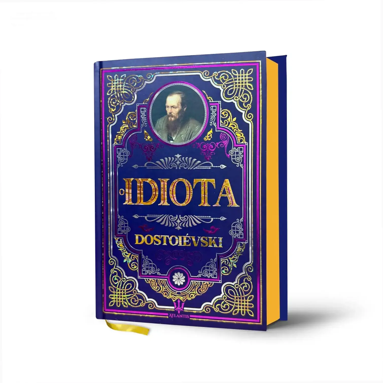 Livro O Idiota de Fiódor Dostoiévski em edição de luxo com capa dura e detalhes em hot stamping